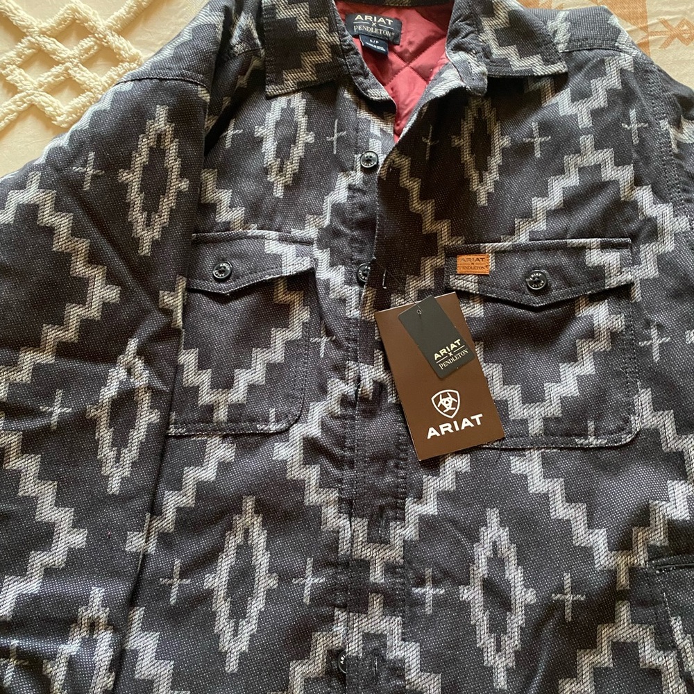 Men’s Ariat Red Quilted Jacket with Black Accents